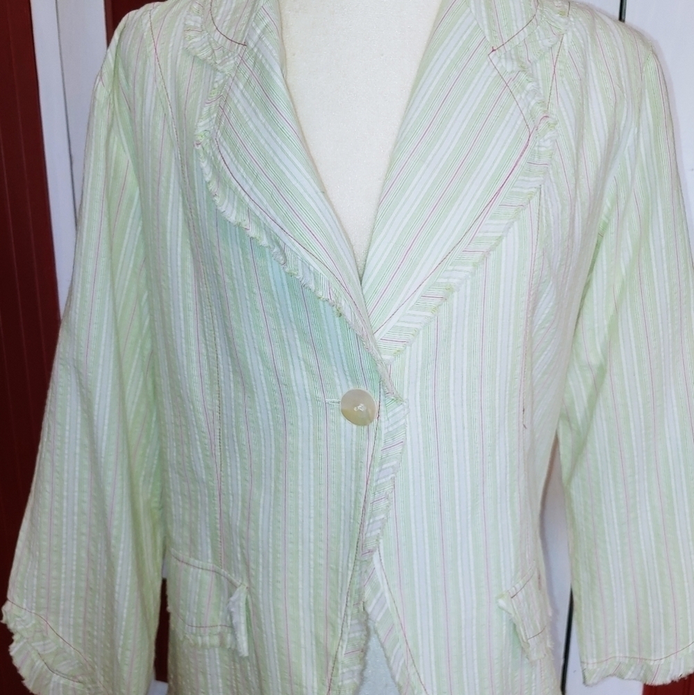 Cowgirl Up One Button Cotton Blazer XL